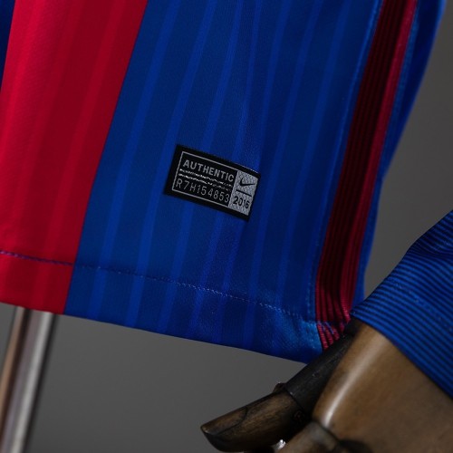 Barcelona Jersey 2016/17 Home Retro Football Kit Long Sleeves