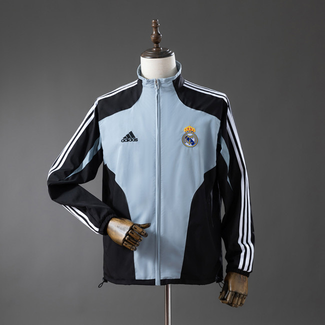 Real Madrid Windbreaker 2004-05 Football Jacket Black Grey