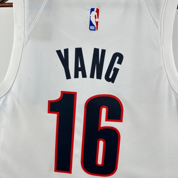 Portland Trail Blazers Home Jersey 25-26 Yang Hansen #16 Basketball Jersey