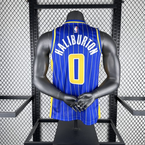 NBA Indiana Pacers Jersey 2021 Tyrese Haliburton #0 Basketball Jersey