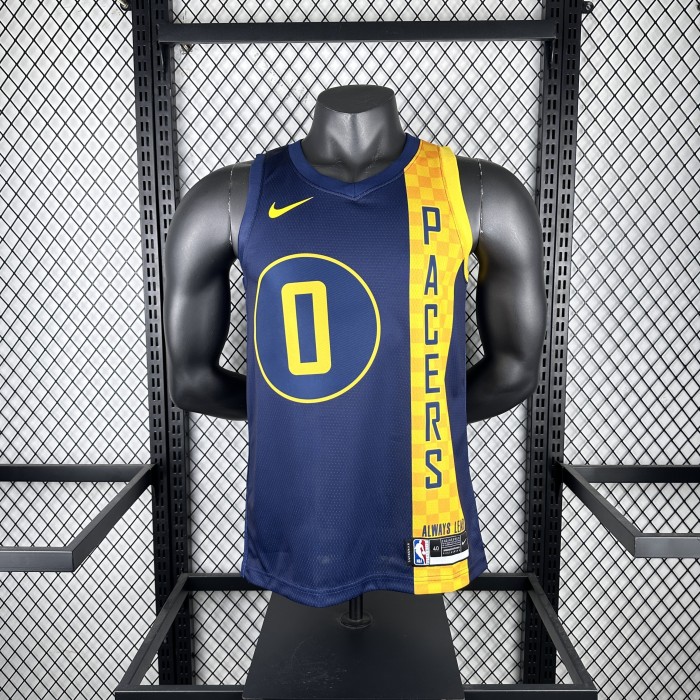 NBA Indiana Pacers Jersey 2018 Tyrese Haliburton #0 Basketball Jersey