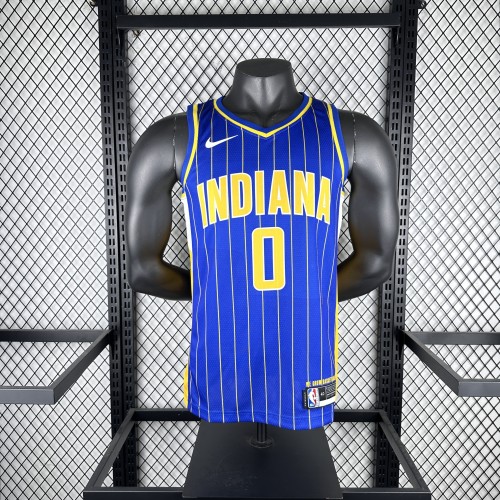 NBA Indiana Pacers Jersey 2021 Tyrese Haliburton #0 Basketball Jersey