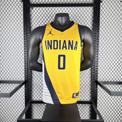NBA Indiana Pacers Jersey 2023 Tyrese Haliburton #0 Basketball Jersey