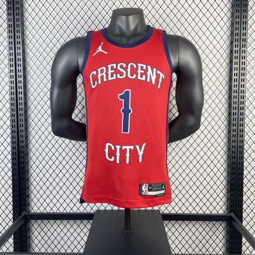 NBA New Orleans Pelicans Jersey 2024 Zion Williamson #1 Basketball Jersey