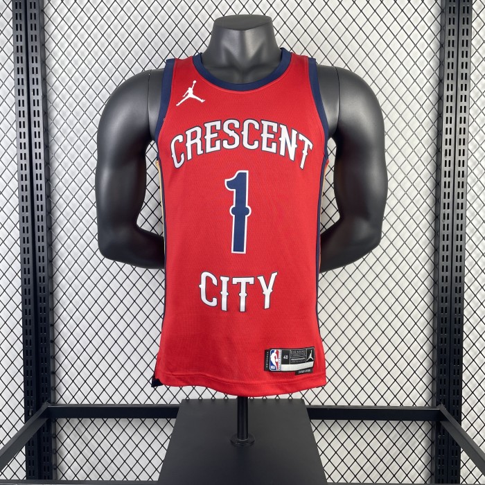 NBA New Orleans Pelicans Jersey 2024 Zion Williamson #1 Basketball Jersey