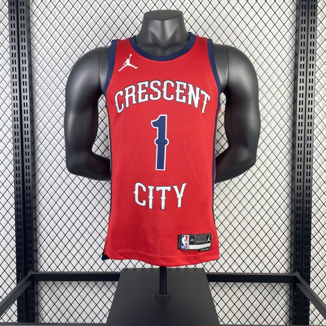 NBA New Orleans Pelicans Jersey 2024 Zion Williamson #1 Basketball Jersey