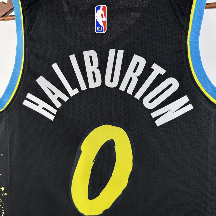 NBA Indiana Pacers Jersey 2024 Tyrese Haliburton #0 Basketball Jersey