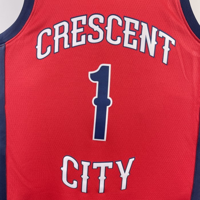NBA New Orleans Pelicans Jersey 2024 Zion Williamson #1 Basketball Jersey