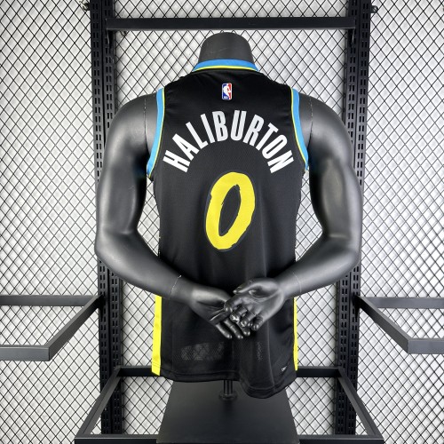 NBA Indiana Pacers Jersey 2024 Tyrese Haliburton #0 Basketball Jersey