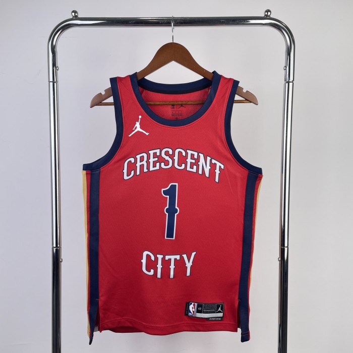 NBA New Orleans Pelicans Jersey 2024 Zion Williamson #1 Basketball Jersey