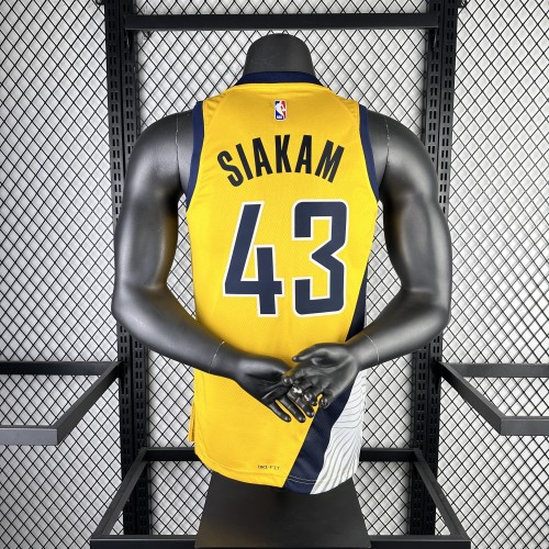 NBA Indiana Pacers Jersey 2023 Pascal Siakam #43 Basketball Jersey