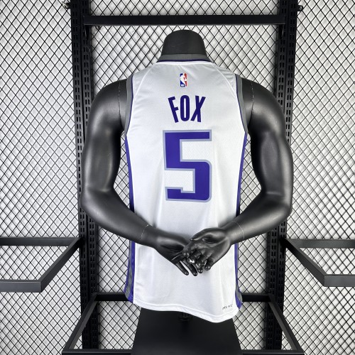 NBA Sacramento Kings Jersey 2023 De'Aaron Fox #5 Basketball Jersey