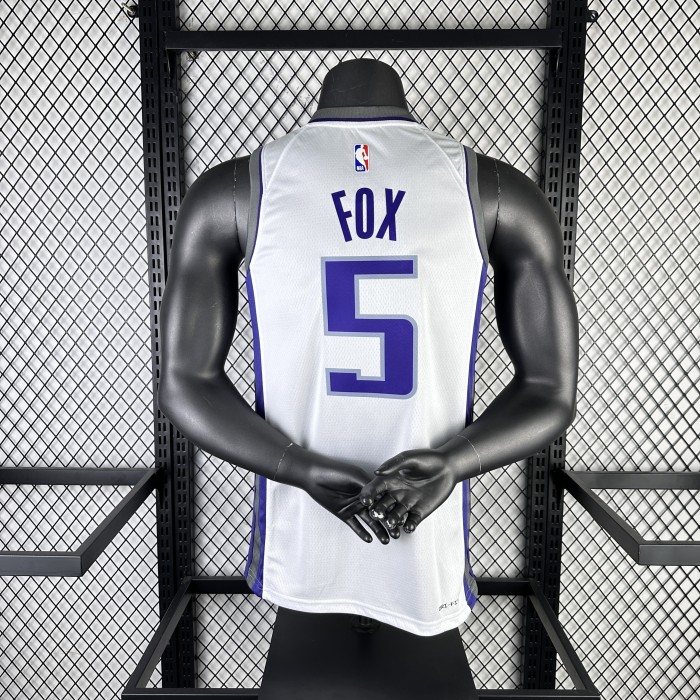 NBA Sacramento Kings Jersey 2023 De'Aaron Fox #5 Basketball Jersey