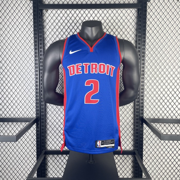 NBA Detroit Pistons Jersey 2023 Cade Cunningham #2 Basketball Jersey