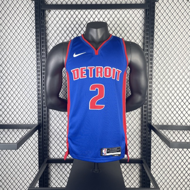NBA Detroit Pistons Jersey 2023 Cade Cunningham #2 Basketball Jersey