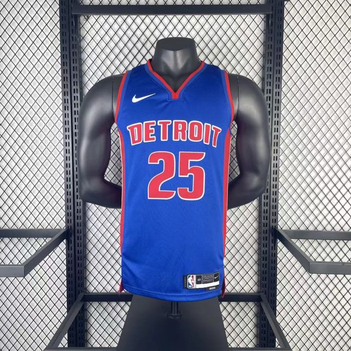 NBA Detroit Pistons Jersey 2023 Derrick Rose #25 Basketball Jersey