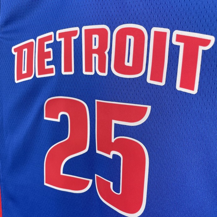 NBA Detroit Pistons Jersey 2023 Derrick Rose #25 Basketball Jersey