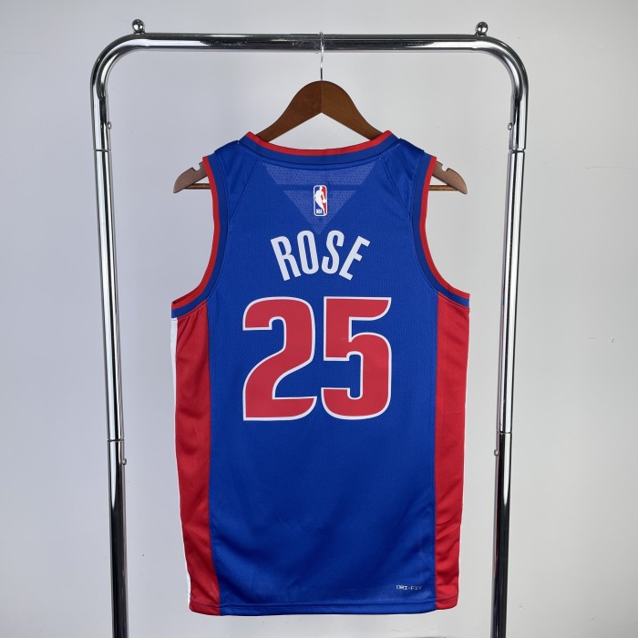 NBA Detroit Pistons Jersey 2023 Derrick Rose #25 Basketball Jersey