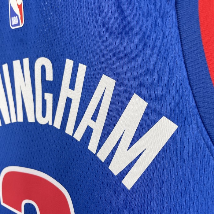 NBA Detroit Pistons Jersey 2023 Cade Cunningham #2 Basketball Jersey