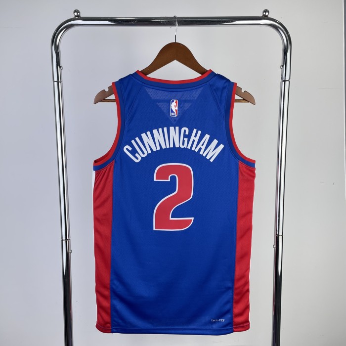 NBA Detroit Pistons Jersey 2023 Cade Cunningham #2 Basketball Jersey