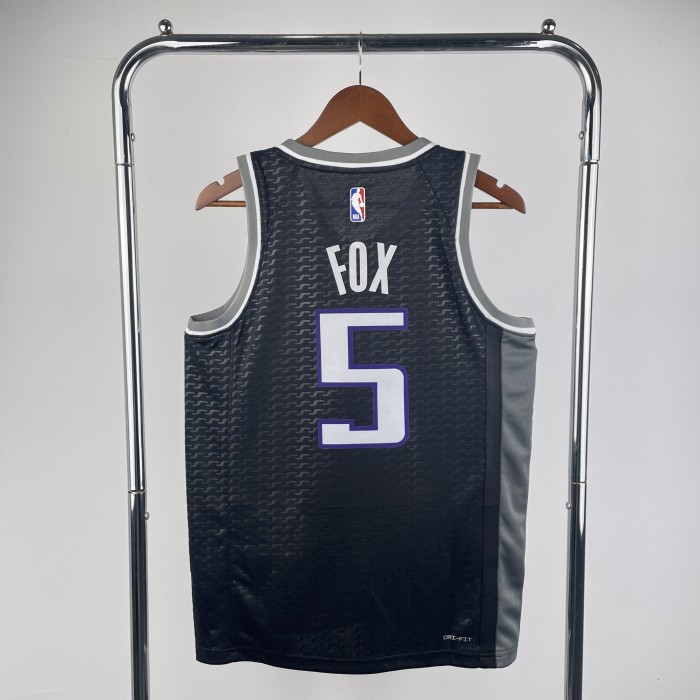 NBA Sacramento Kings Jersey 2024 De'Aaron Fox #5 Basketball Jersey
