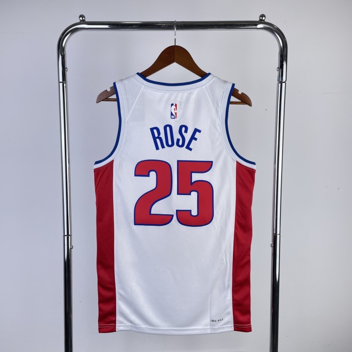 NBA Detroit Pistons Jersey 2023 Derrick Rose #25 Basketball Jersey