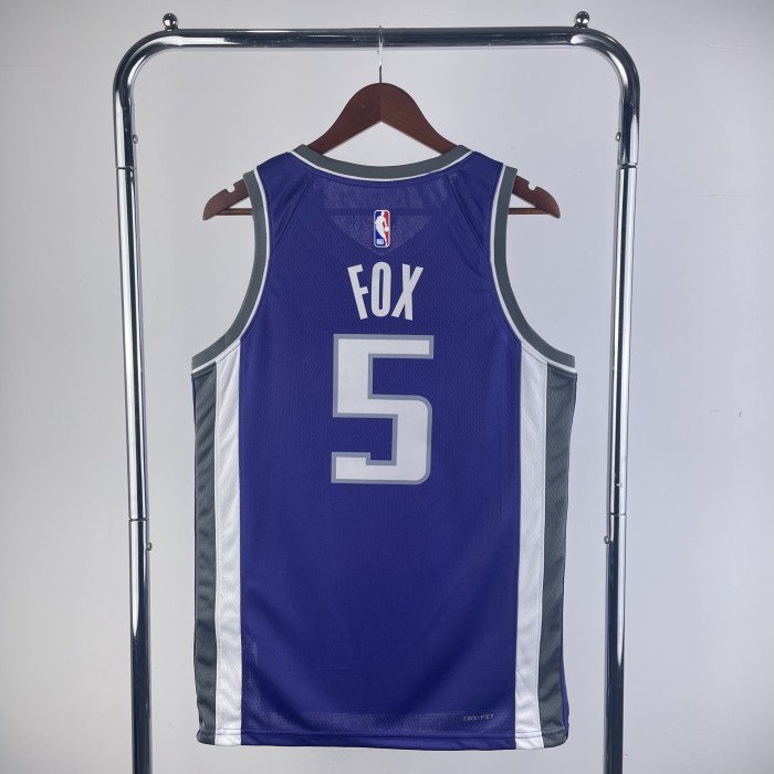 NBA Sacramento Kings Jersey 2023 De'Aaron Fox #5 Basketball Jersey