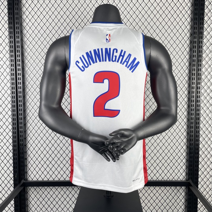 NBA Detroit Pistons Jersey 2023 Cade Cunningham #2 Basketball Jersey