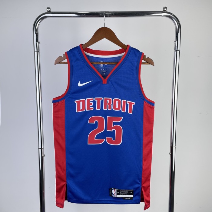 NBA Detroit Pistons Jersey 2023 Derrick Rose #25 Basketball Jersey