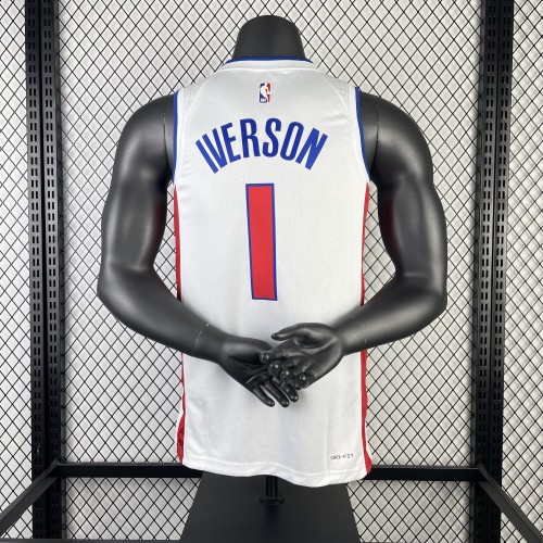 NBA Detroit Pistons Jersey 2023 Allen Iverson #1 Basketball Jersey