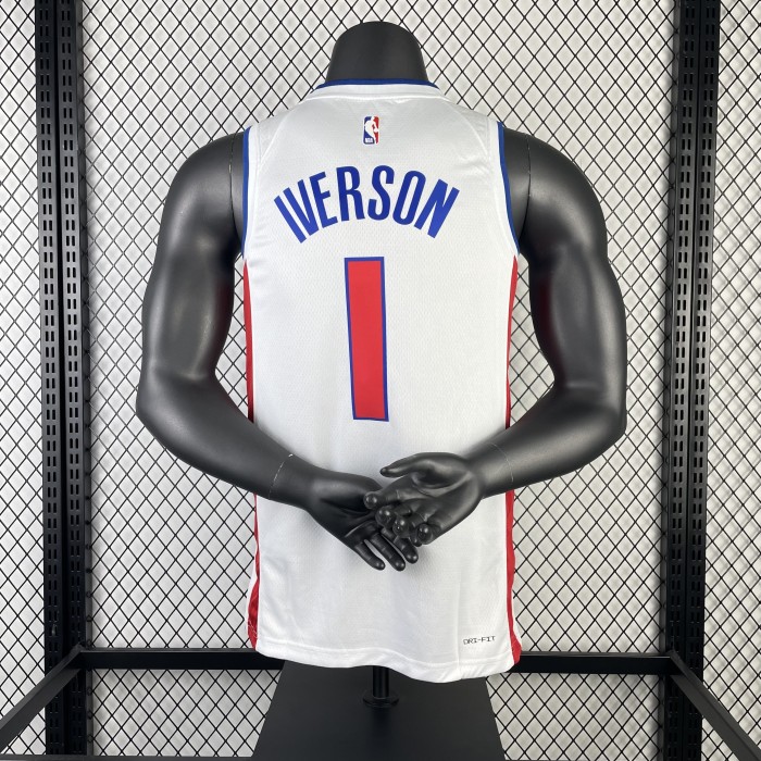 NBA Detroit Pistons Jersey 2023 Allen Iverson #1 Basketball Jersey