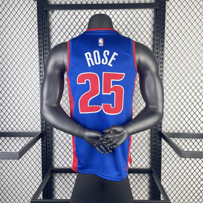 NBA Detroit Pistons Jersey 2023 Derrick Rose #25 Basketball Jersey