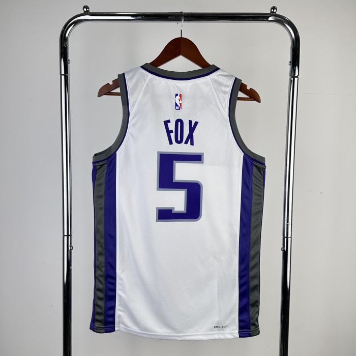 NBA Sacramento Kings Jersey 2023 De'Aaron Fox #5 Basketball Jersey