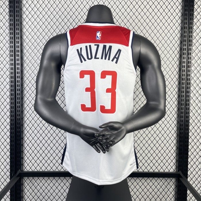 NBA Washington Wizards Jersey 2023 Kyle Kuzma #33 Basketball Jersey