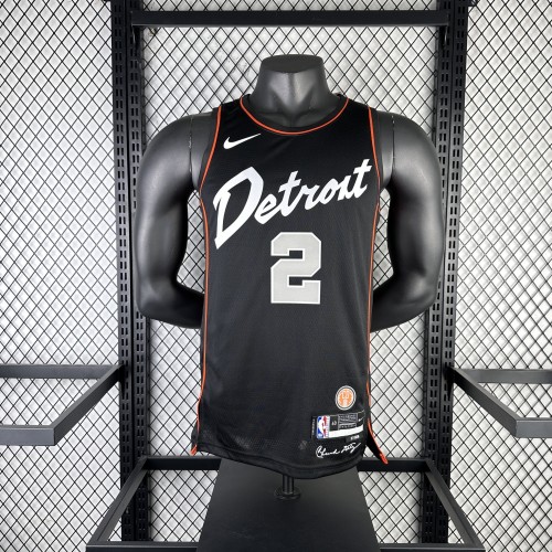 NBA Detroit Pistons Jersey 2024 Cade Cunningham #2 Basketball Jersey