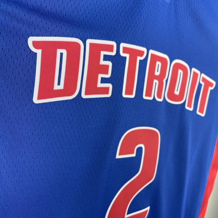 NBA Detroit Pistons Jersey 2023 Cade Cunningham #2 Basketball Jersey