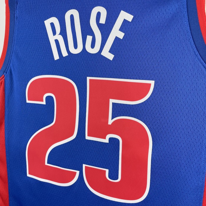 NBA Detroit Pistons Jersey 2023 Derrick Rose #25 Basketball Jersey