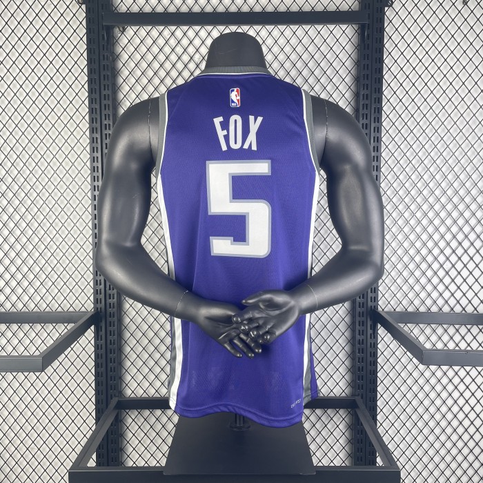 NBA Sacramento Kings Jersey 2023 De'Aaron Fox #5 Basketball Jersey