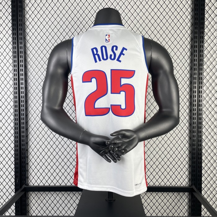 NBA Detroit Pistons Jersey 2023 Derrick Rose #25 Basketball Jersey