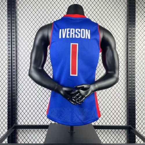 NBA Detroit Pistons Jersey 2008-09 Allen Iverson #1 Basketball Jersey