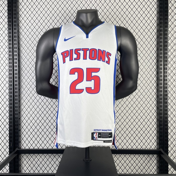 NBA Detroit Pistons Jersey 2023 Derrick Rose #25 Basketball Jersey