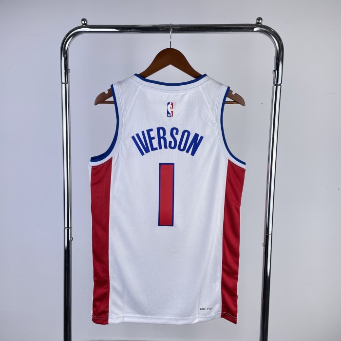 NBA Detroit Pistons Jersey 2023 Allen Iverson #1 Basketball Jersey