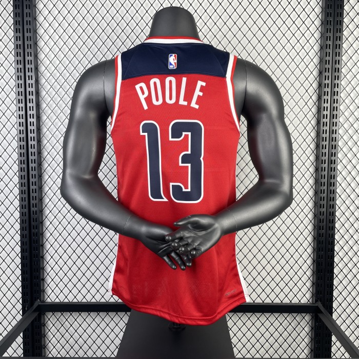 NBA Washington Wizards Jersey 2023 Jordan Poole #13 Basketball Jersey