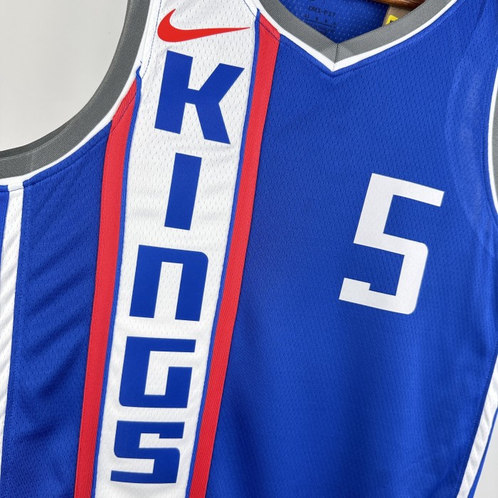 NBA Sacramento Kings Jersey 2024 Fox #5 Basketball Jersey