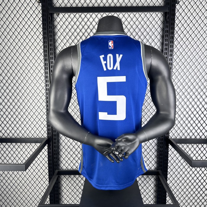 NBA Sacramento Kings Jersey 2024 Fox #5 Basketball Jersey
