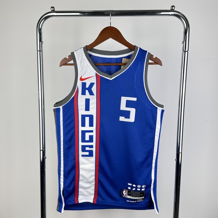 NBA Sacramento Kings Jersey 2024 Fox #5 Basketball Jersey