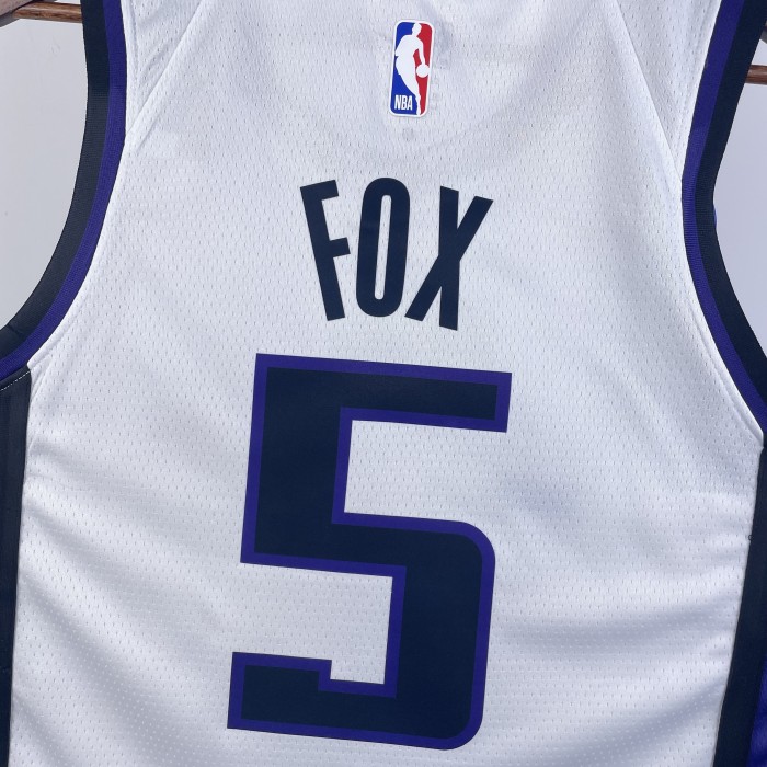 NBA Sacramento Kings Jersey 2024 Fox #5 Basketball Jersey