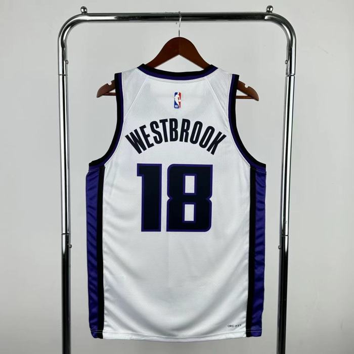 NBA Sacramento Kings Jersey 2024 Westbrook #18 Basketball Jersey
