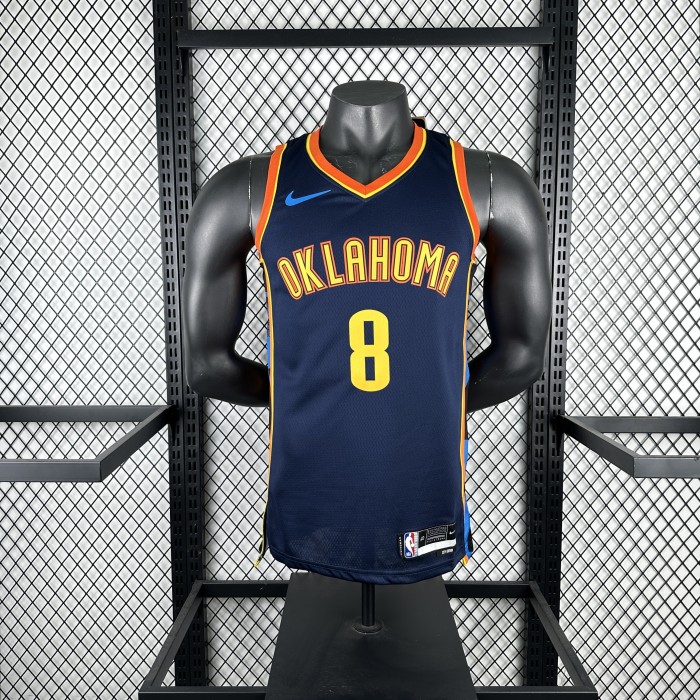 NBA Thunder Jersey 2025 Williams #8 Basketball Jersey