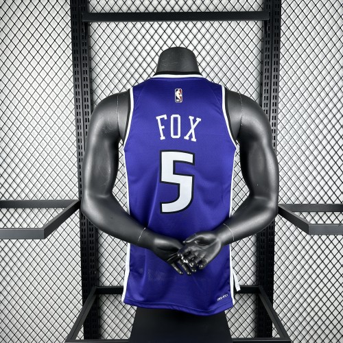 NBA Sacramento Kings Jersey 2025 Fox #5 Basketball Jersey